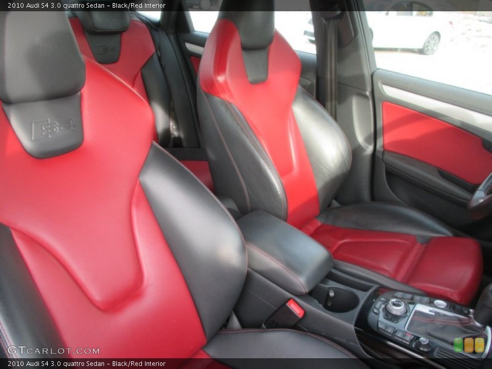 Black/Red Interior Front Seat for the 2010 Audi S4 3.0 quattro Sedan #101735910