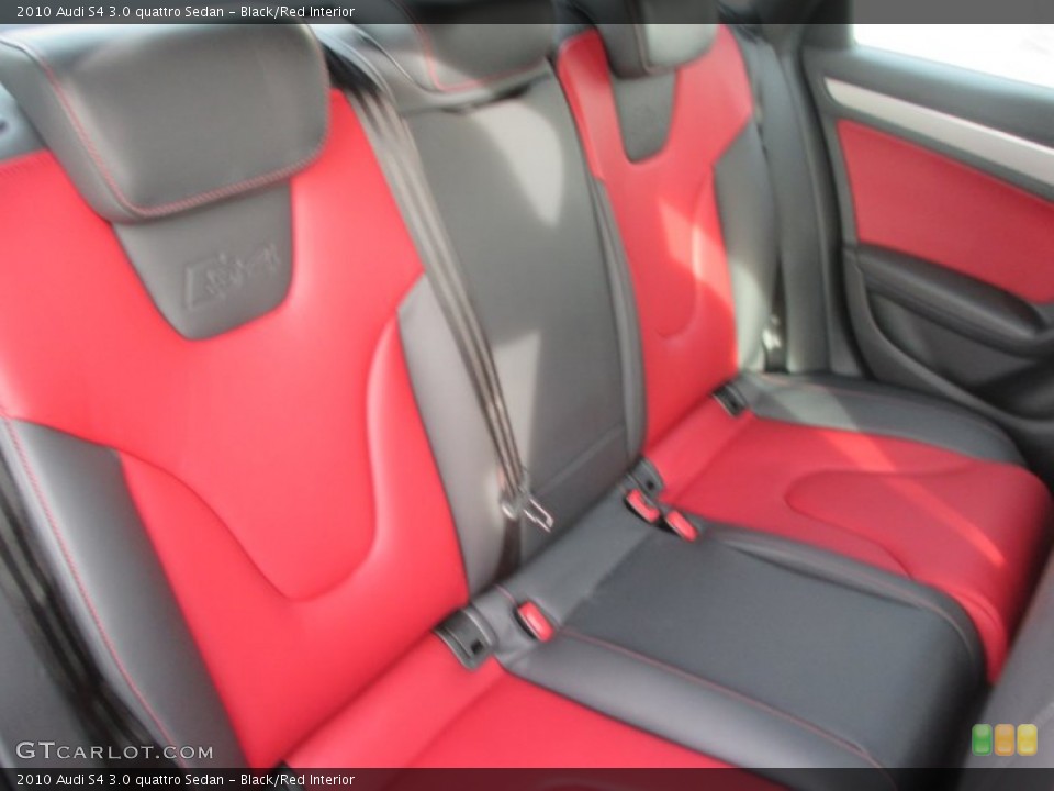 Black/Red Interior Rear Seat for the 2010 Audi S4 3.0 quattro Sedan #101735931