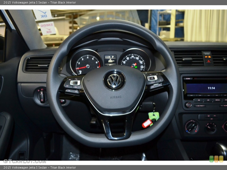 Titan Black Interior Steering Wheel for the 2015 Volkswagen Jetta S Sedan #101738403