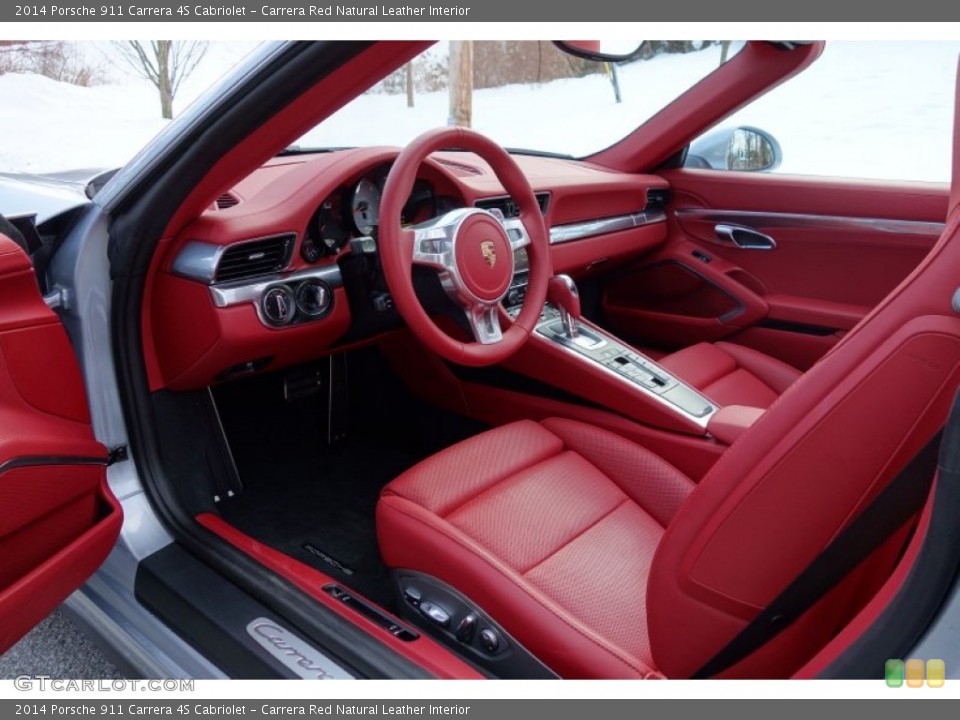 Carrera Red Natural Leather Interior Prime Interior for the 2014 Porsche 911 Carrera 4S Cabriolet #101740011