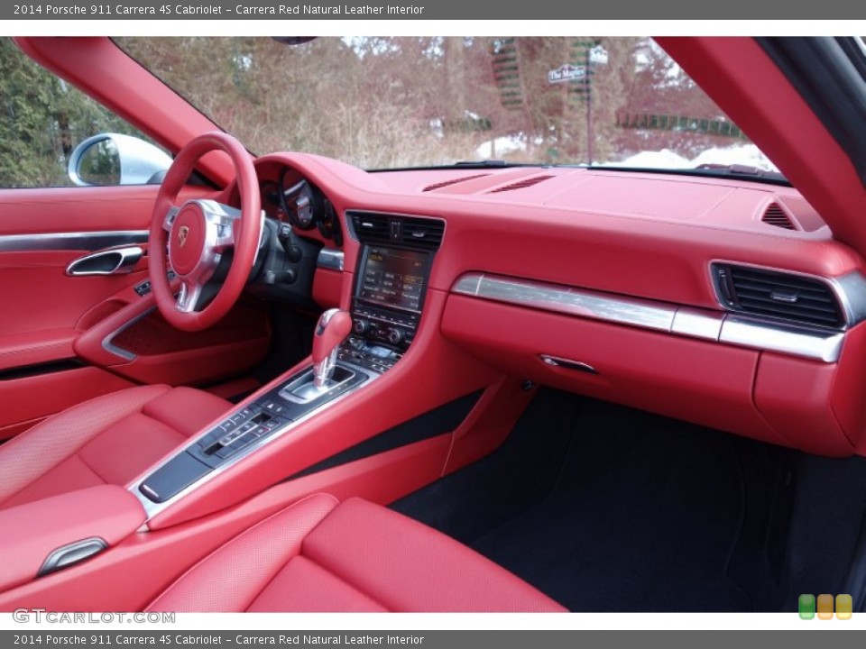 Carrera Red Natural Leather Interior Dashboard for the 2014 Porsche 911 Carrera 4S Cabriolet #101740059