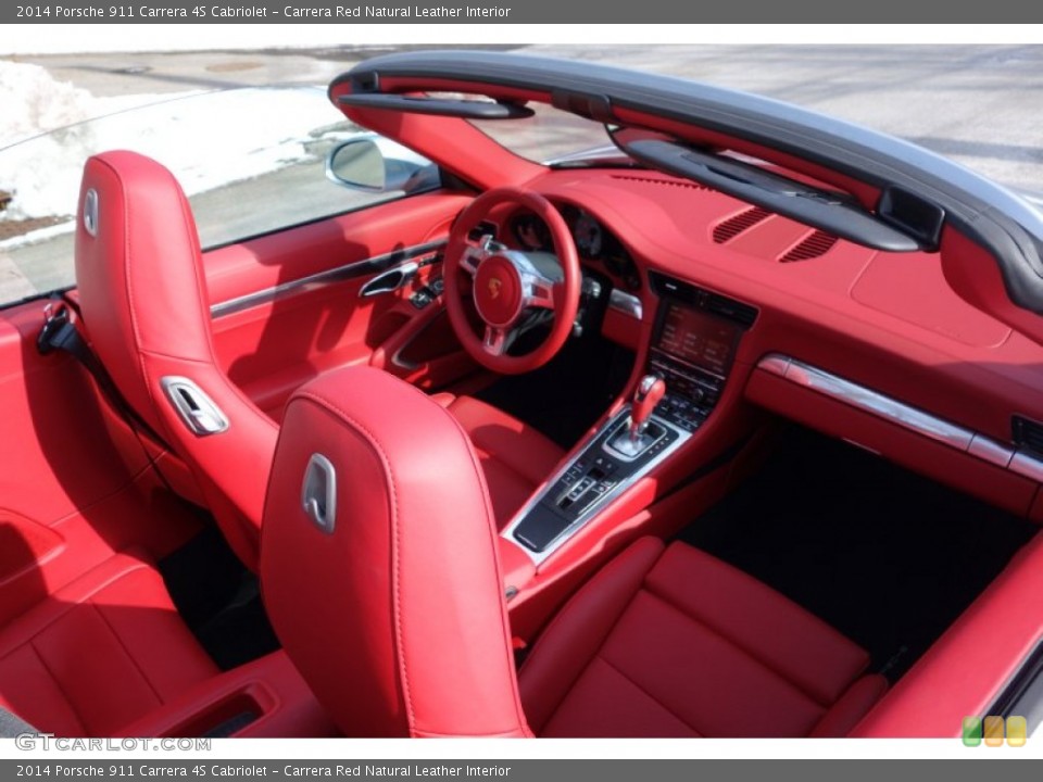 Carrera Red Natural Leather Interior Photo for the 2014 Porsche 911 Carrera 4S Cabriolet #101740080