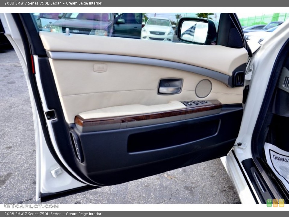 Cream Beige Interior Door Panel for the 2008 BMW 7 Series 750Li Sedan #101746176