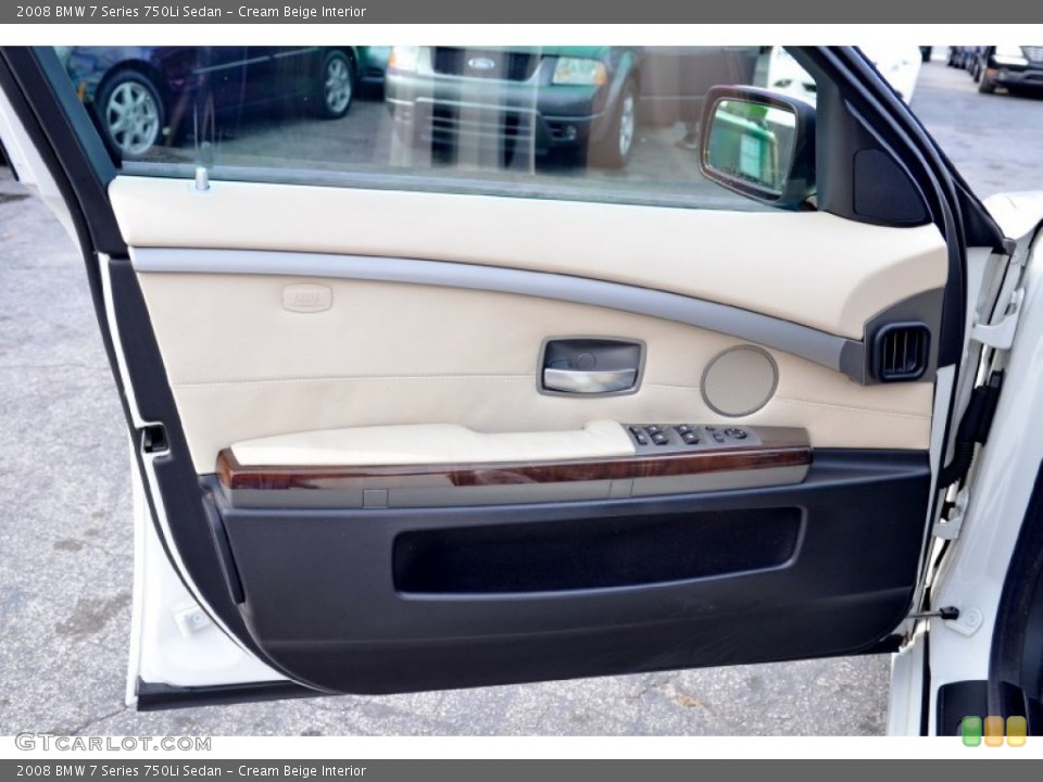 Cream Beige Interior Door Panel for the 2008 BMW 7 Series 750Li Sedan #101746194