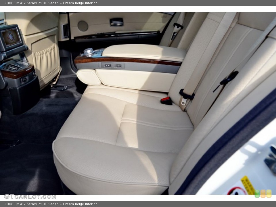 Cream Beige Interior Rear Seat for the 2008 BMW 7 Series 750Li Sedan #101746299