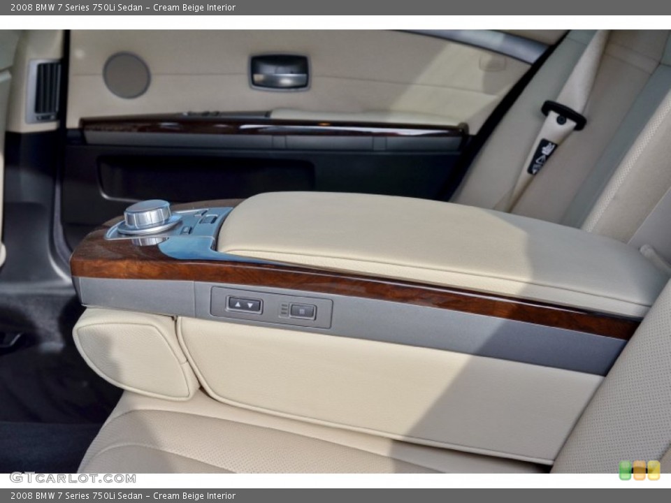 Cream Beige Interior Rear Seat for the 2008 BMW 7 Series 750Li Sedan #101746338