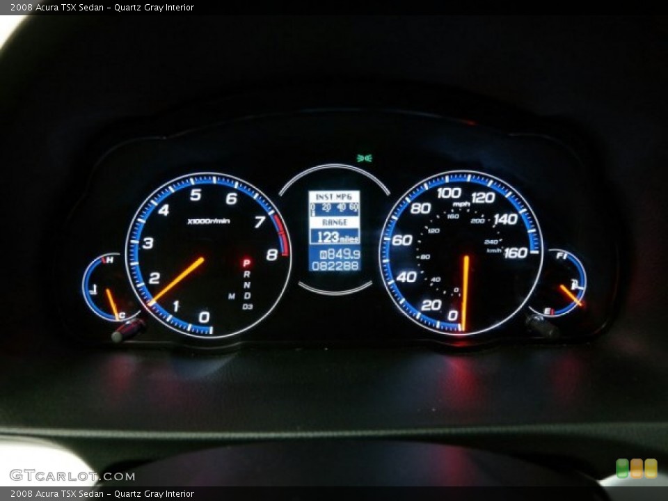 Quartz Gray Interior Gauges for the 2008 Acura TSX Sedan #101747001