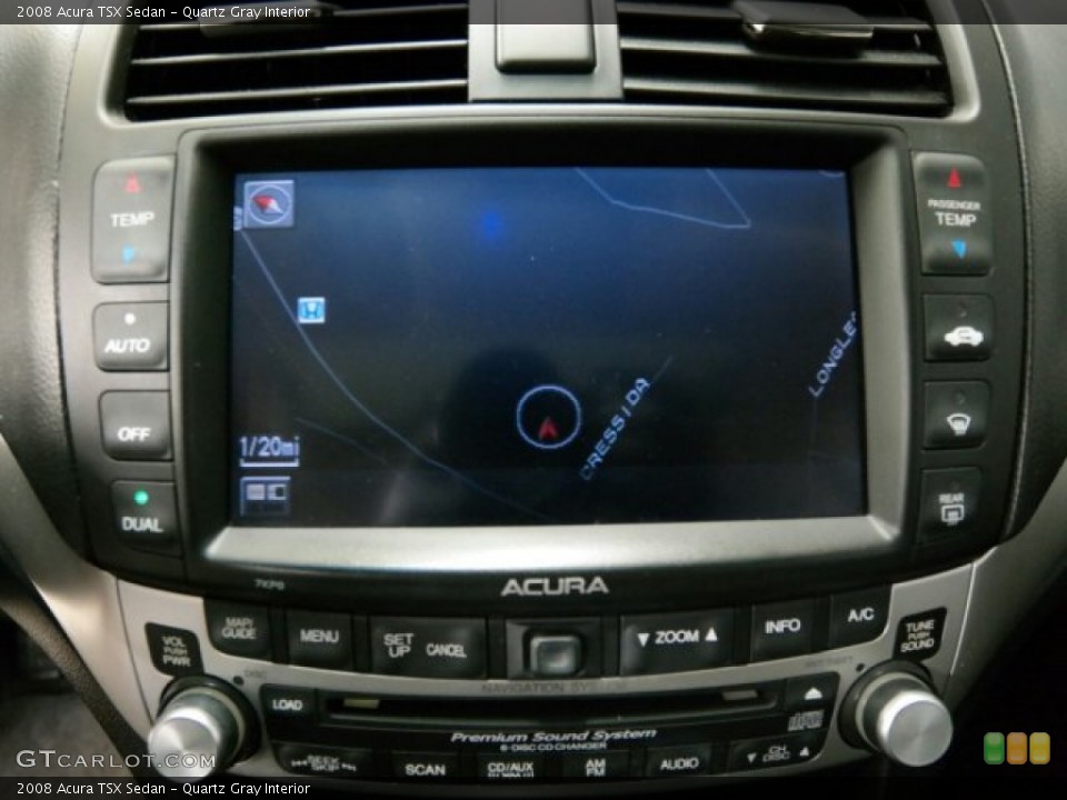 Quartz Gray Interior Navigation for the 2008 Acura TSX Sedan #101747100