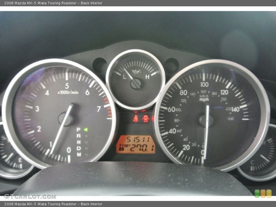 Black Interior Gauges for the 2008 Mazda MX-5 Miata Touring Roadster #101765284