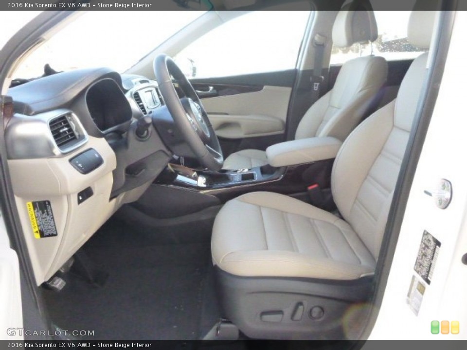Stone Beige Interior Front Seat for the 2016 Kia Sorento EX V6 AWD #101778964