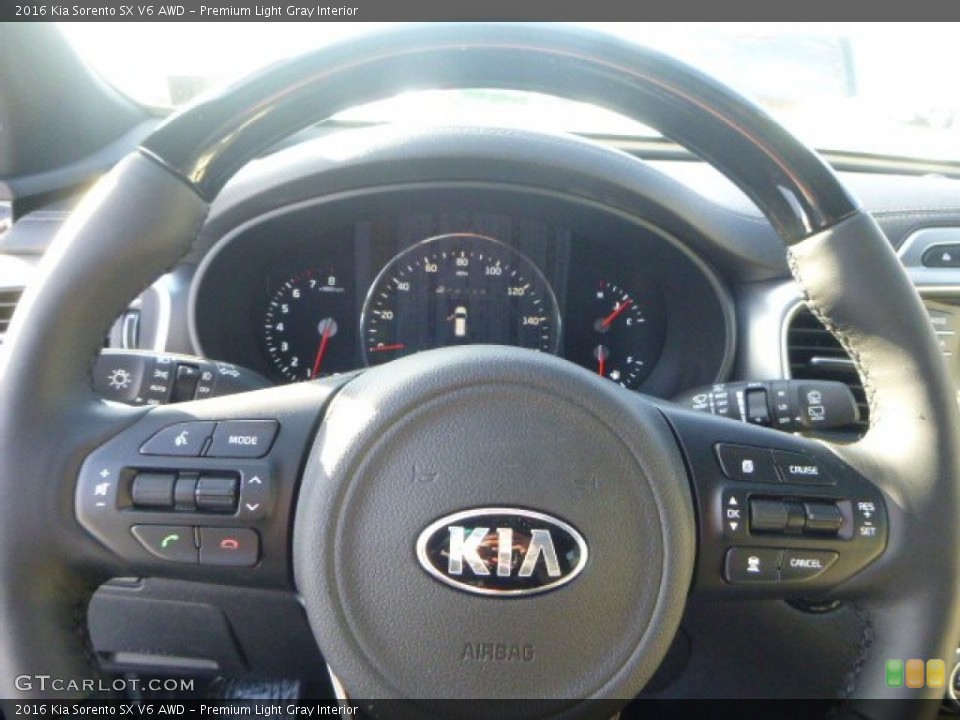 Premium Light Gray Interior Steering Wheel for the 2016 Kia Sorento SX V6 AWD #101779773