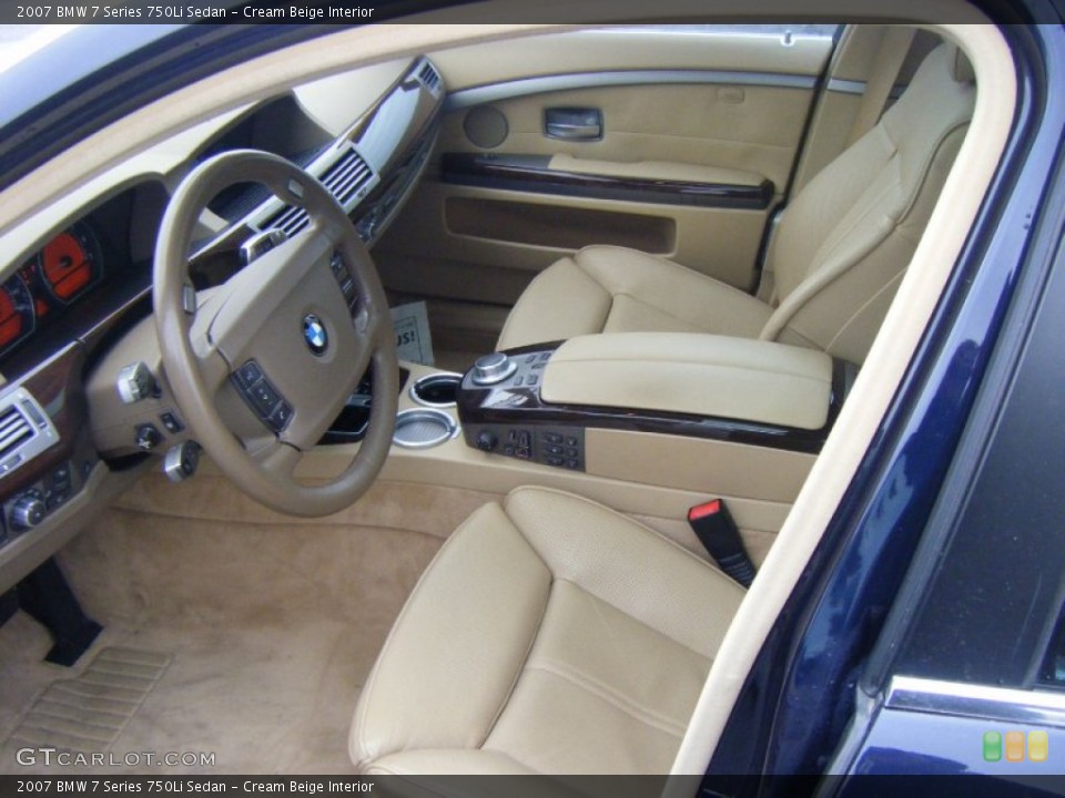 Cream Beige Interior Photo for the 2007 BMW 7 Series 750Li Sedan #101781355