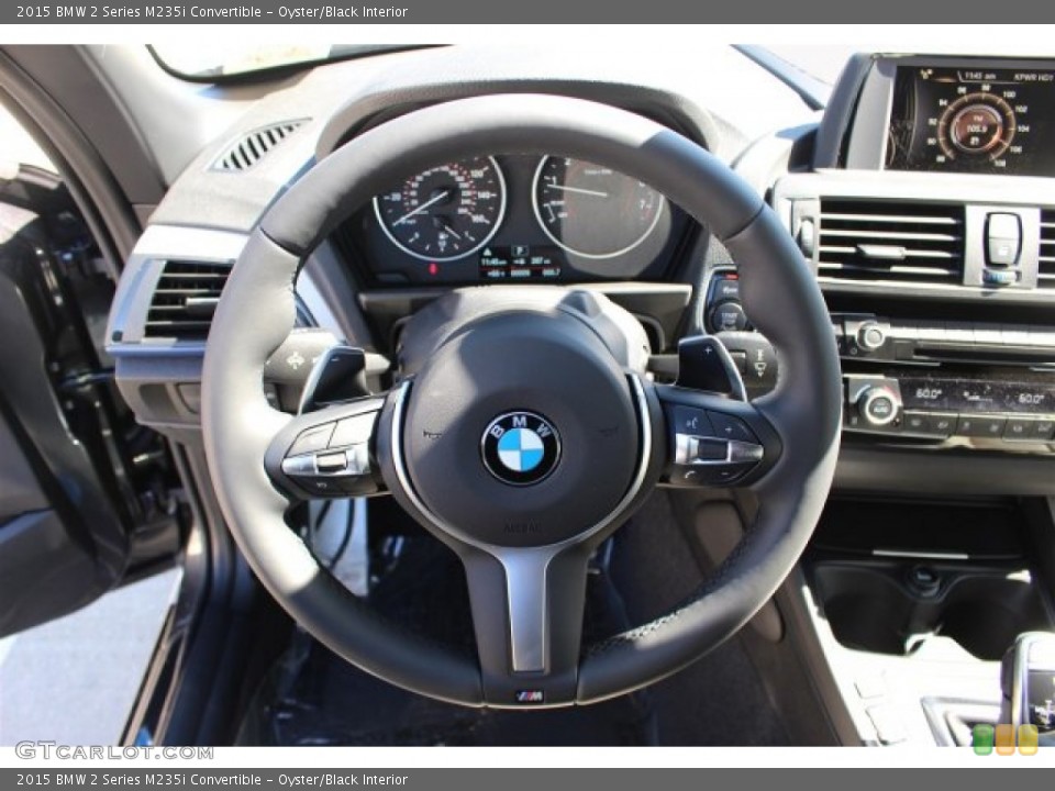 Oyster/Black Interior Steering Wheel for the 2015 BMW 2 Series M235i Convertible #101791126