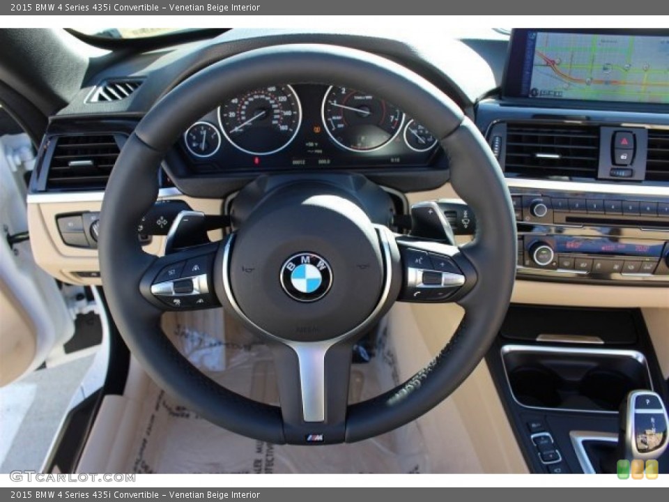 Venetian Beige Interior Steering Wheel for the 2015 BMW 4 Series 435i Convertible #101791597