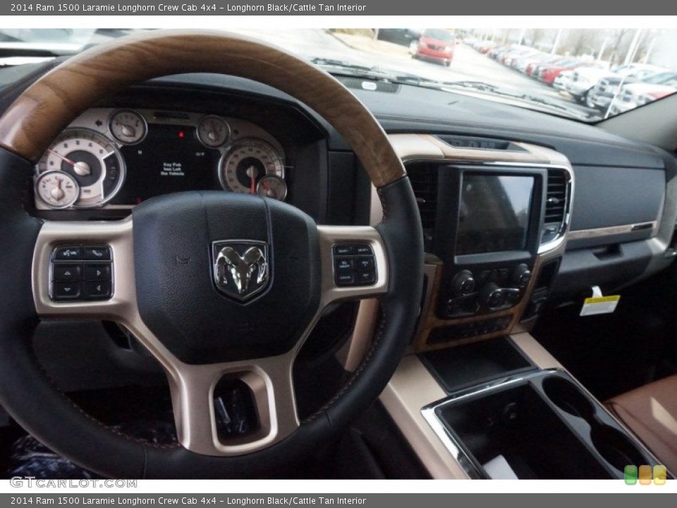 Longhorn Black/Cattle Tan Interior Steering Wheel for the 2014 Ram 1500 Laramie Longhorn Crew Cab 4x4 #101808227