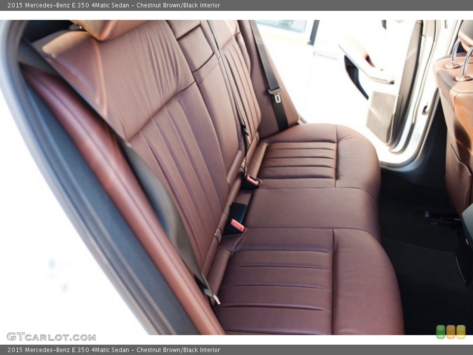 Chestnut Brown/Black Interior Rear Seat for the 2015 Mercedes-Benz E 350 4Matic Sedan #101808242