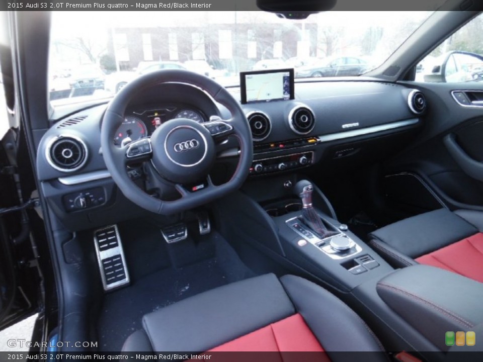 Magma Red/Black 2015 Audi S3 Interiors