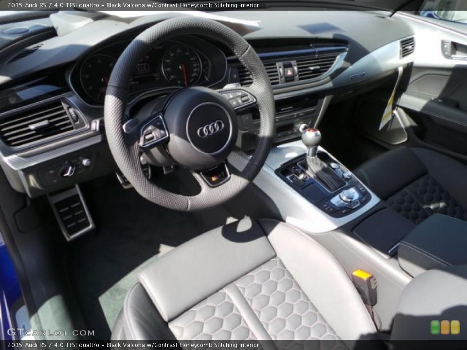 Black Valcona w/Contrast Honeycomb Stitching Interior Prime Interior for the 2015 Audi RS 7 4.0 TFSI quattro #101835387