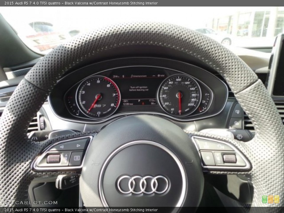 Black Valcona w/Contrast Honeycomb Stitching Interior Steering Wheel for the 2015 Audi RS 7 4.0 TFSI quattro #101835636