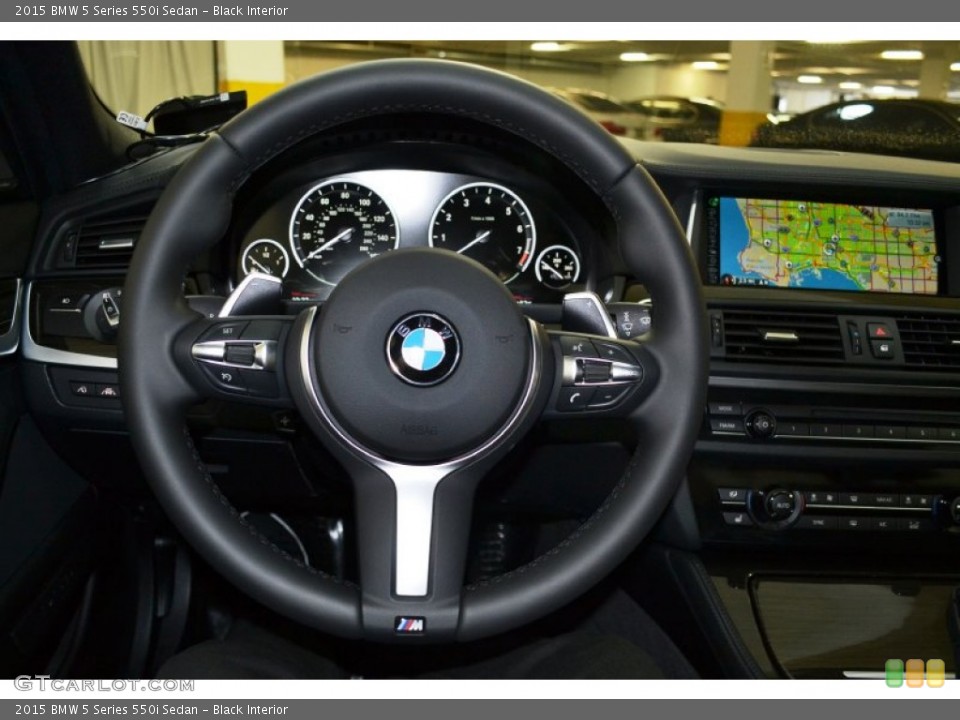 Black Interior Steering Wheel for the 2015 BMW 5 Series 550i Sedan #101840334