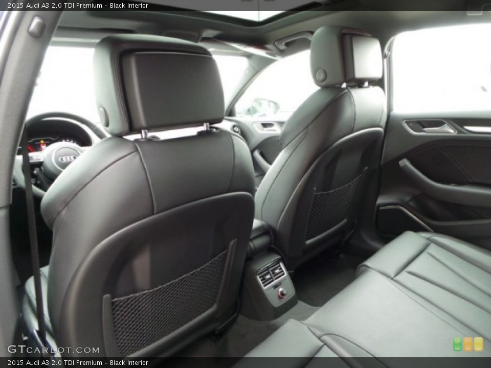 Black Interior Rear Seat for the 2015 Audi A3 2.0 TDI Premium #101872501