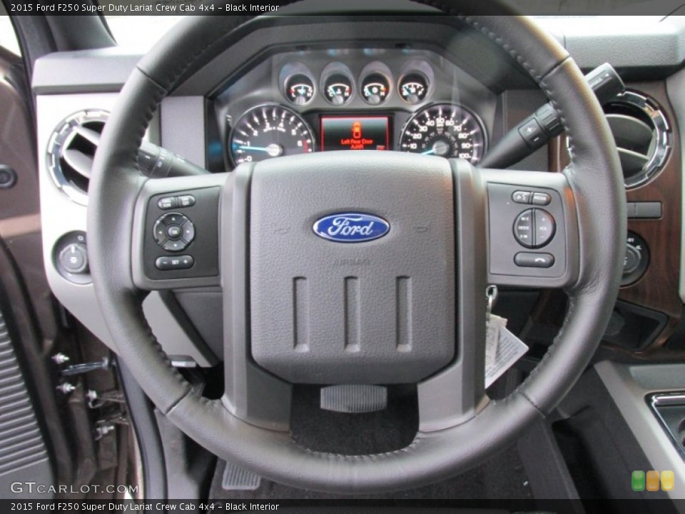 Black Interior Steering Wheel for the 2015 Ford F250 Super Duty Lariat Crew Cab 4x4 #101889072
