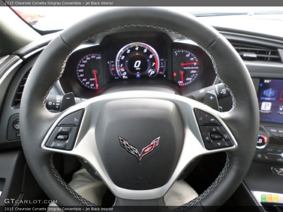 Jet Black Interior Steering Wheel for the 2015 Chevrolet Corvette Stingray Convertible #101892876