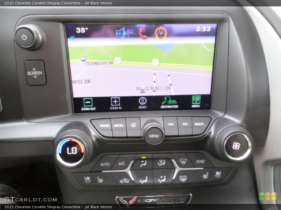 Jet Black Interior Controls for the 2015 Chevrolet Corvette Stingray Convertible #101892903