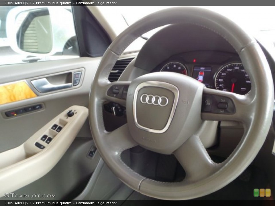 Cardamom Beige Interior Steering Wheel for the 2009 Audi Q5 3.2 Premium Plus quattro #101909120