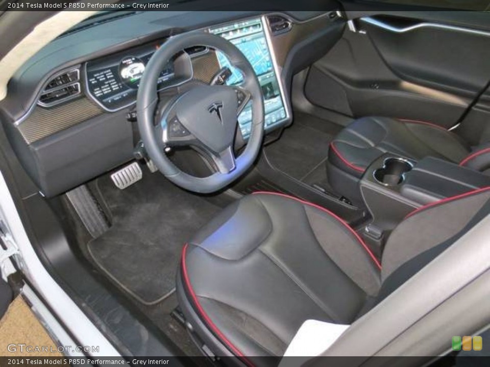 Grey 2014 Tesla Model S Interiors