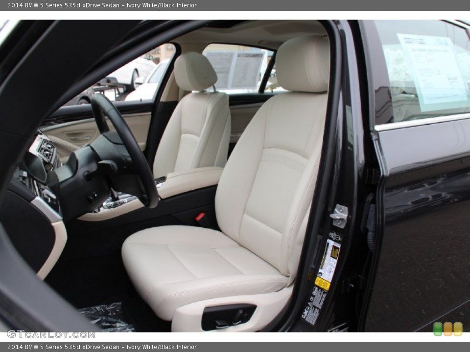 Ivory White/Black Interior Front Seat for the 2014 BMW 5 Series 535d xDrive Sedan #101909564
