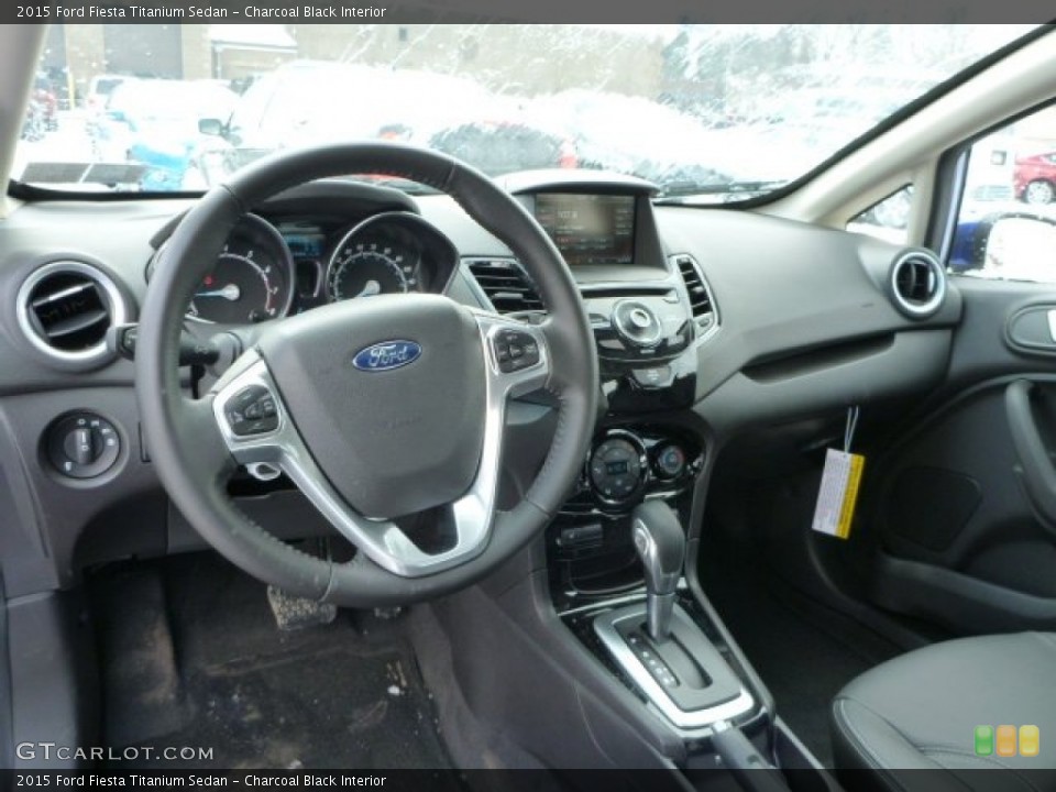 Charcoal Black Interior Dashboard for the 2015 Ford Fiesta Titanium Sedan #101909672