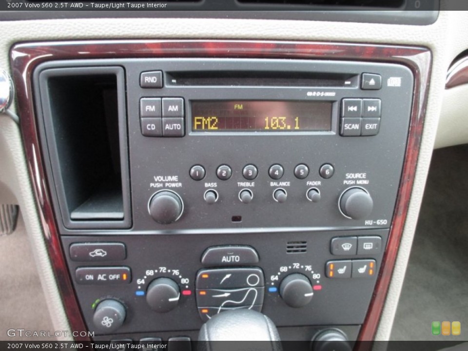 Taupe/Light Taupe Interior Controls for the 2007 Volvo S60 2.5T AWD #101913125
