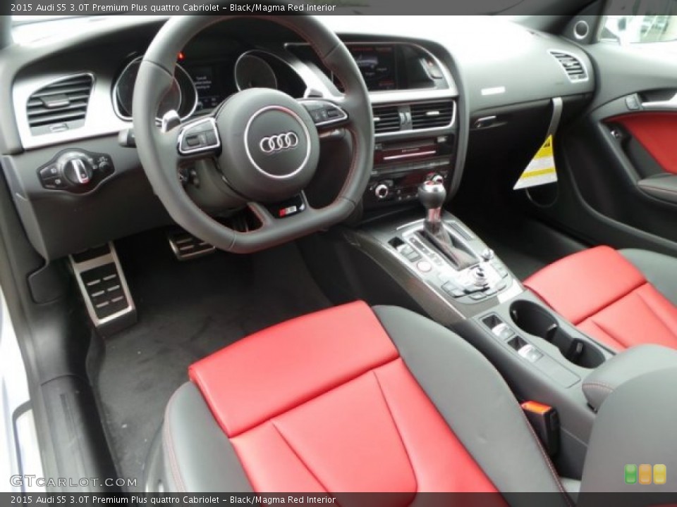 Black/Magma Red Interior Photo for the 2015 Audi S5 3.0T Premium Plus quattro Cabriolet #101914616