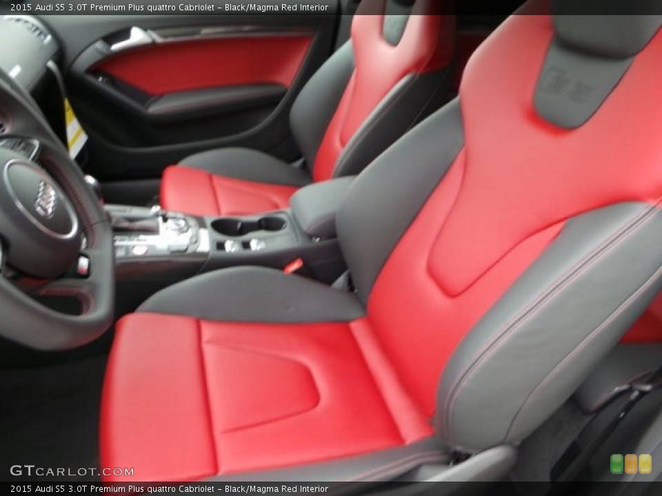 Black/Magma Red Interior Front Seat for the 2015 Audi S5 3.0T Premium Plus quattro Cabriolet #101914638