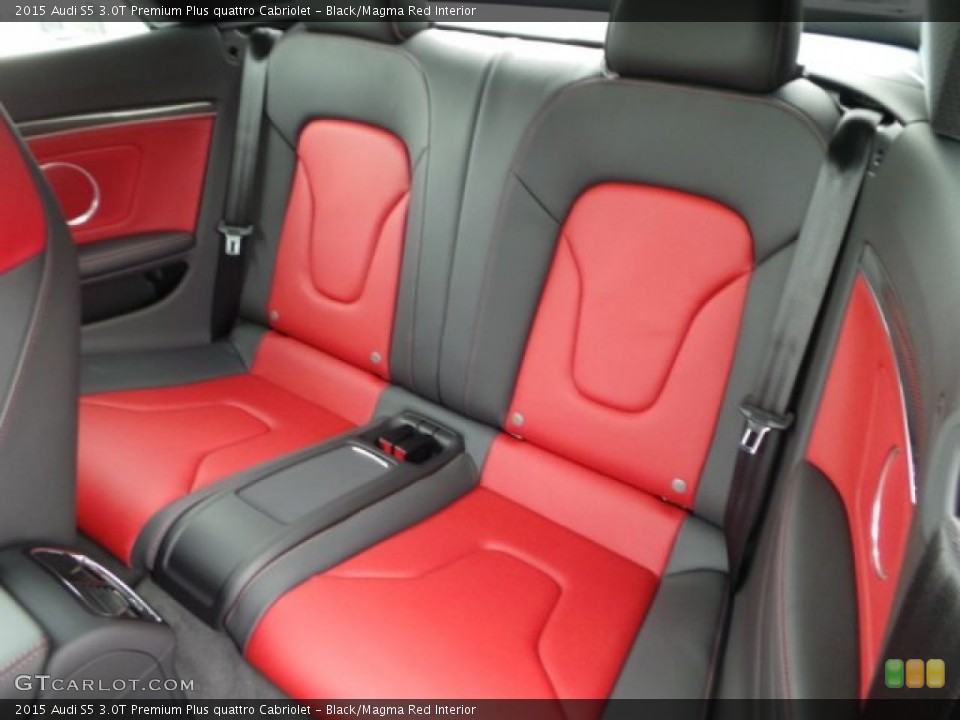 Black/Magma Red Interior Rear Seat for the 2015 Audi S5 3.0T Premium Plus quattro Cabriolet #101914877