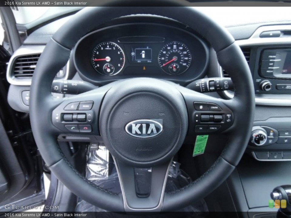 Satin Black Interior Steering Wheel for the 2016 Kia Sorento LX AWD #101936789