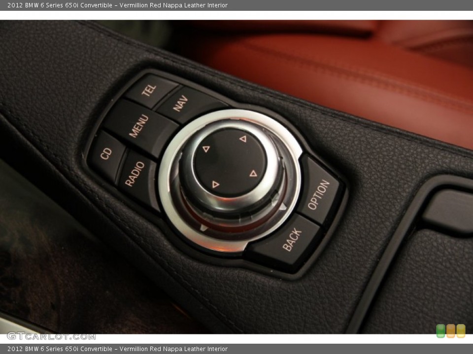 Vermillion Red Nappa Leather Interior Controls for the 2012 BMW 6 Series 650i Convertible #101937110