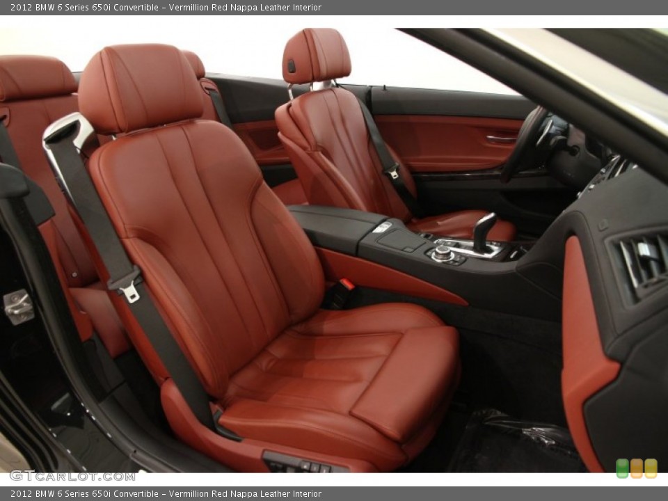 Vermillion Red Nappa Leather Interior Front Seat for the 2012 BMW 6 Series 650i Convertible #101937215