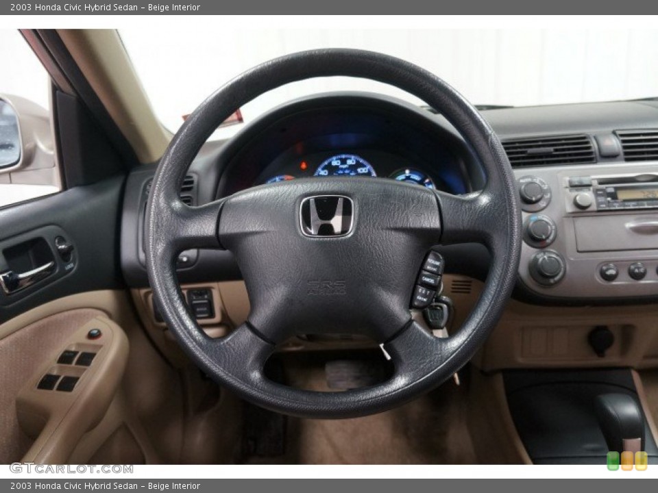 Beige Interior Steering Wheel for the 2003 Honda Civic Hybrid Sedan #101938122