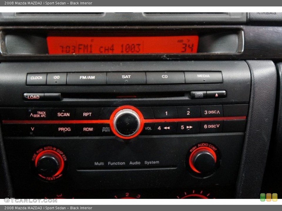 Black Interior Audio System for the 2008 Mazda MAZDA3 i Sport Sedan #101940551