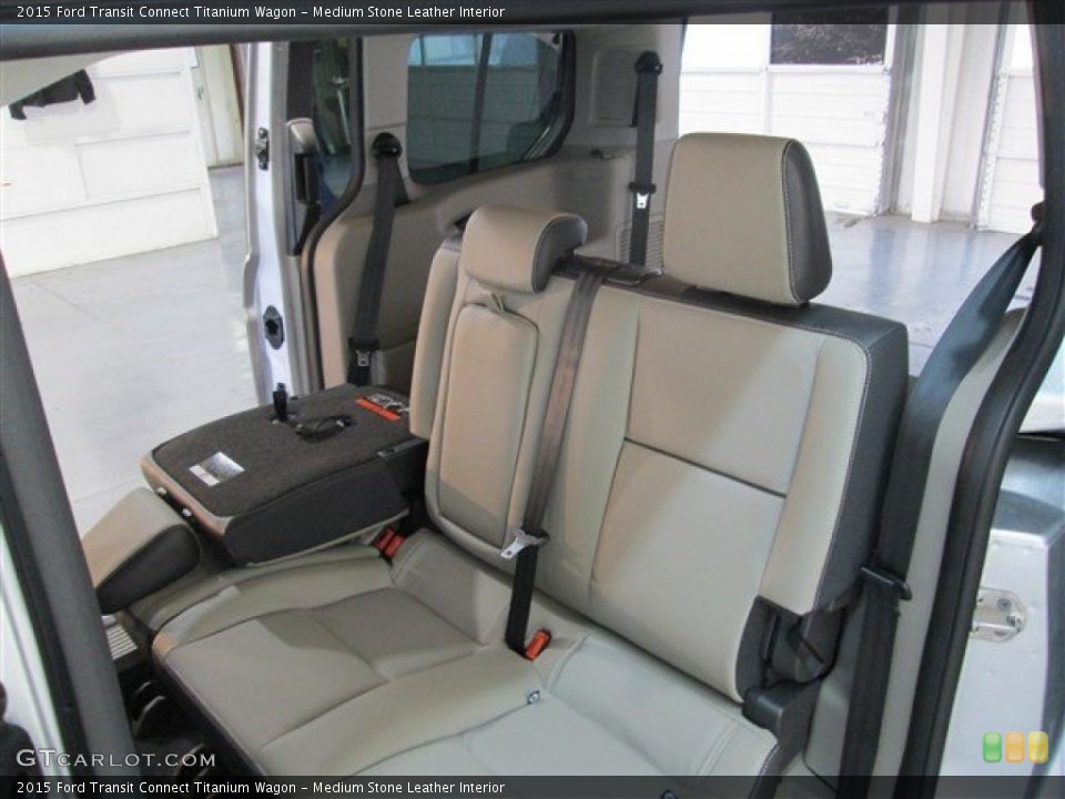 Medium Stone Leather Interior Rear Seat for the 2015 Ford Transit Connect Titanium Wagon #101949788