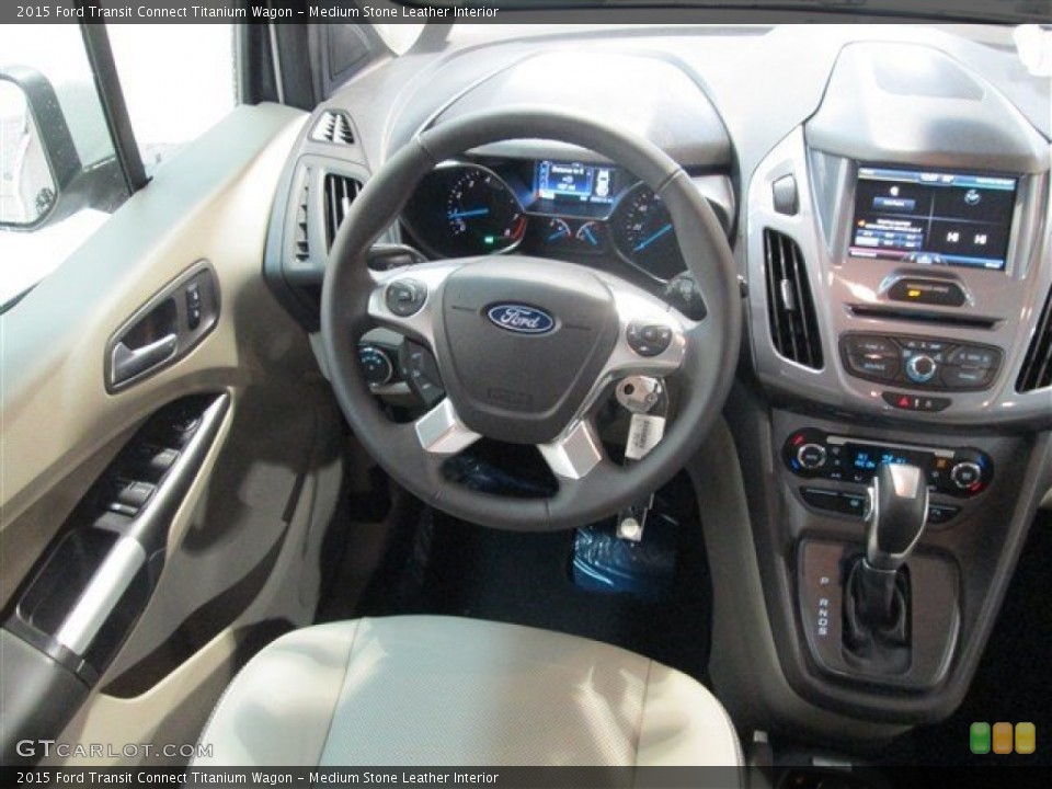 Medium Stone Leather Interior Dashboard for the 2015 Ford Transit Connect Titanium Wagon #101949812