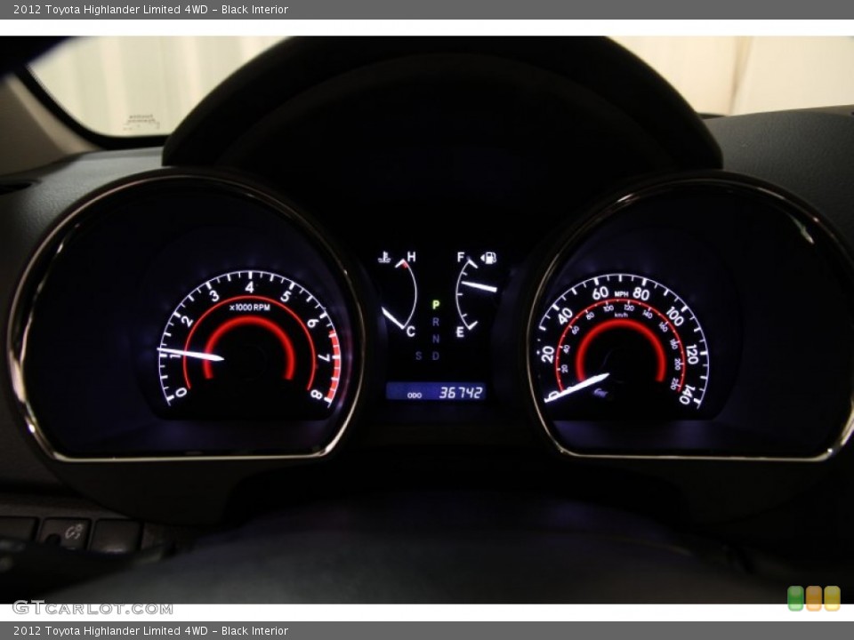 Black Interior Gauges for the 2012 Toyota Highlander Limited 4WD #101956334