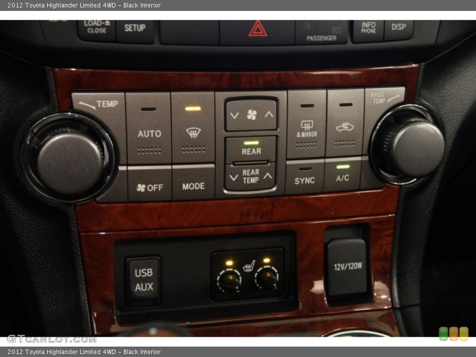 Black Interior Controls for the 2012 Toyota Highlander Limited 4WD #101956343
