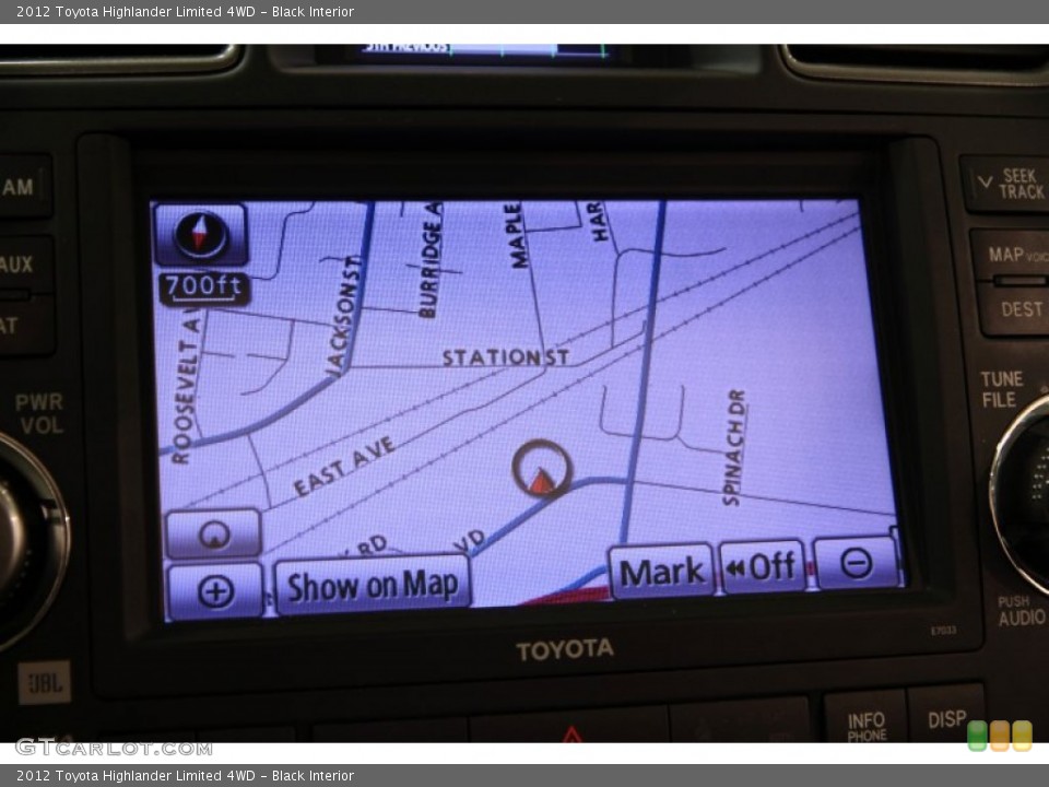 Black Interior Navigation for the 2012 Toyota Highlander Limited 4WD #101956352
