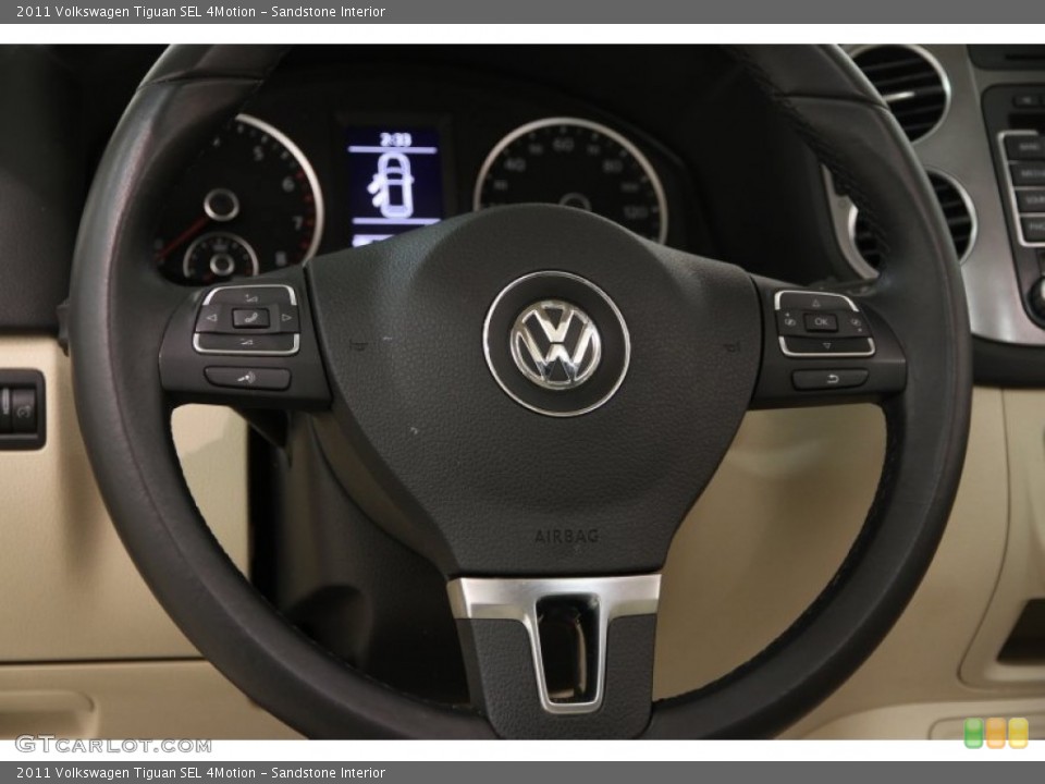 Sandstone Interior Steering Wheel for the 2011 Volkswagen Tiguan SEL 4Motion #101959616