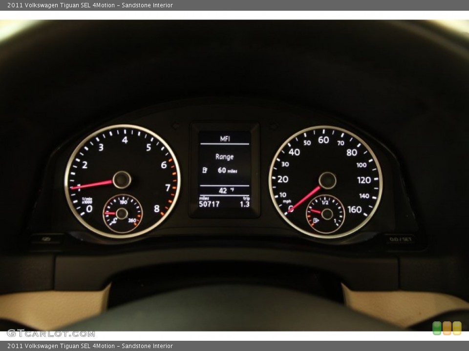 Sandstone Interior Gauges for the 2011 Volkswagen Tiguan SEL 4Motion #101959637
