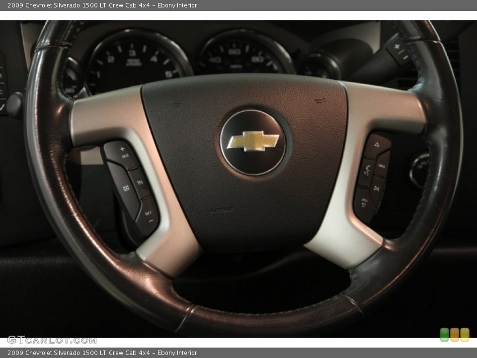 Ebony Interior Steering Wheel for the 2009 Chevrolet Silverado 1500 LT Crew Cab 4x4 #101974076