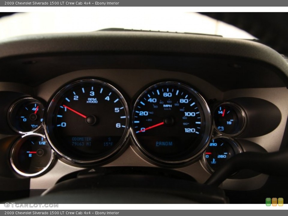 Ebony Interior Gauges for the 2009 Chevrolet Silverado 1500 LT Crew Cab 4x4 #101974100